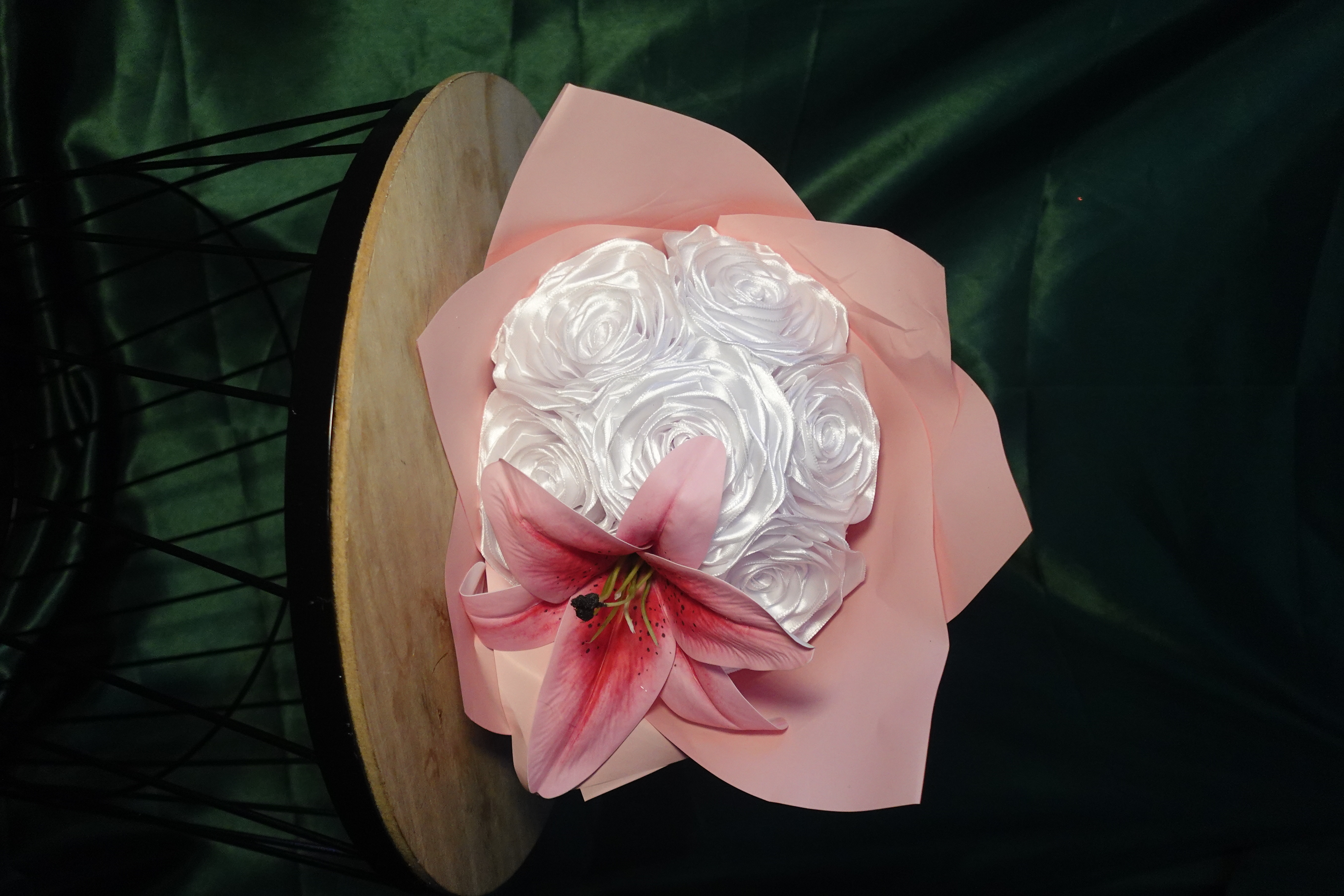 Blush Lily Ribbon Bouquet