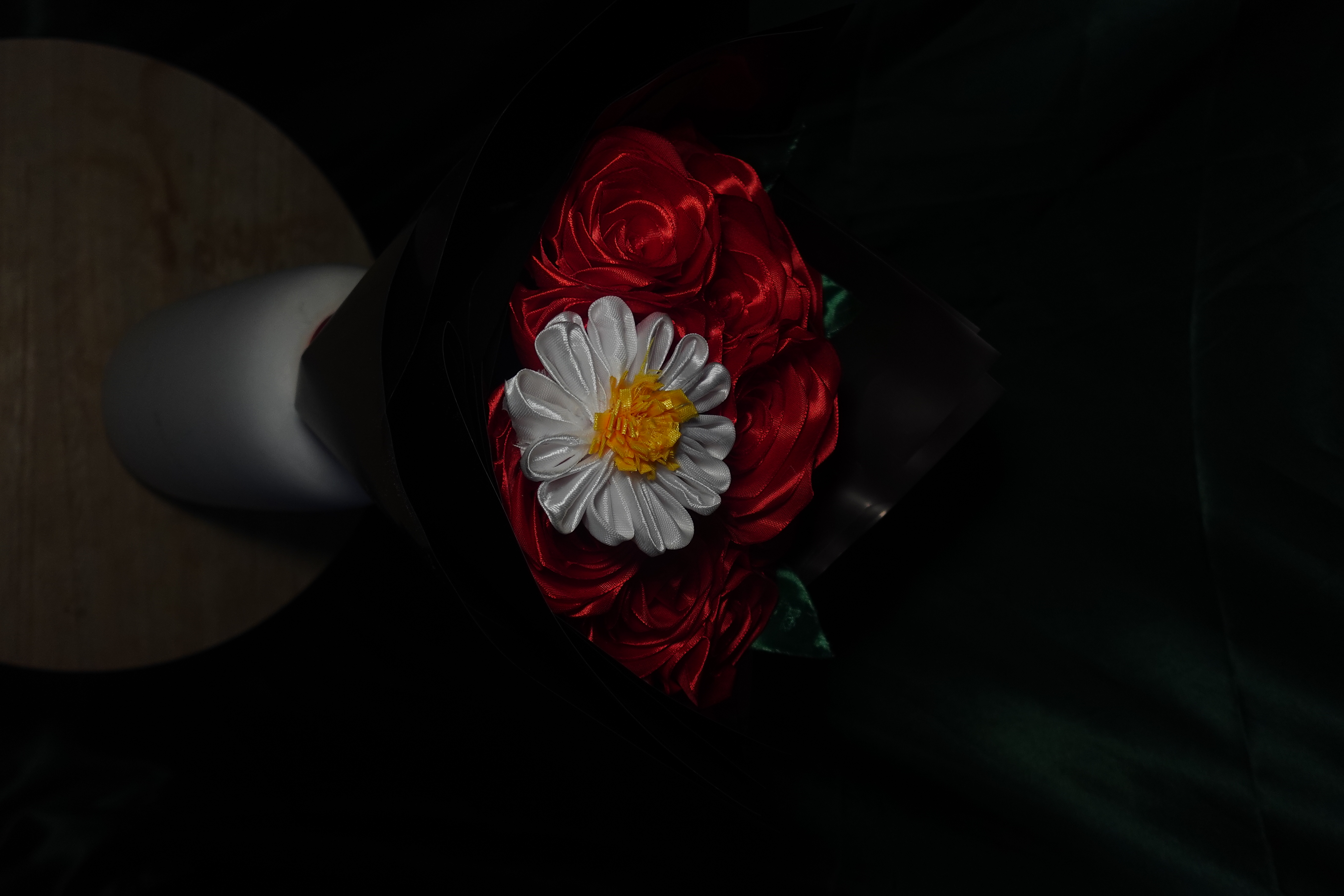 Scarlet Roses Ribbon Bouquet