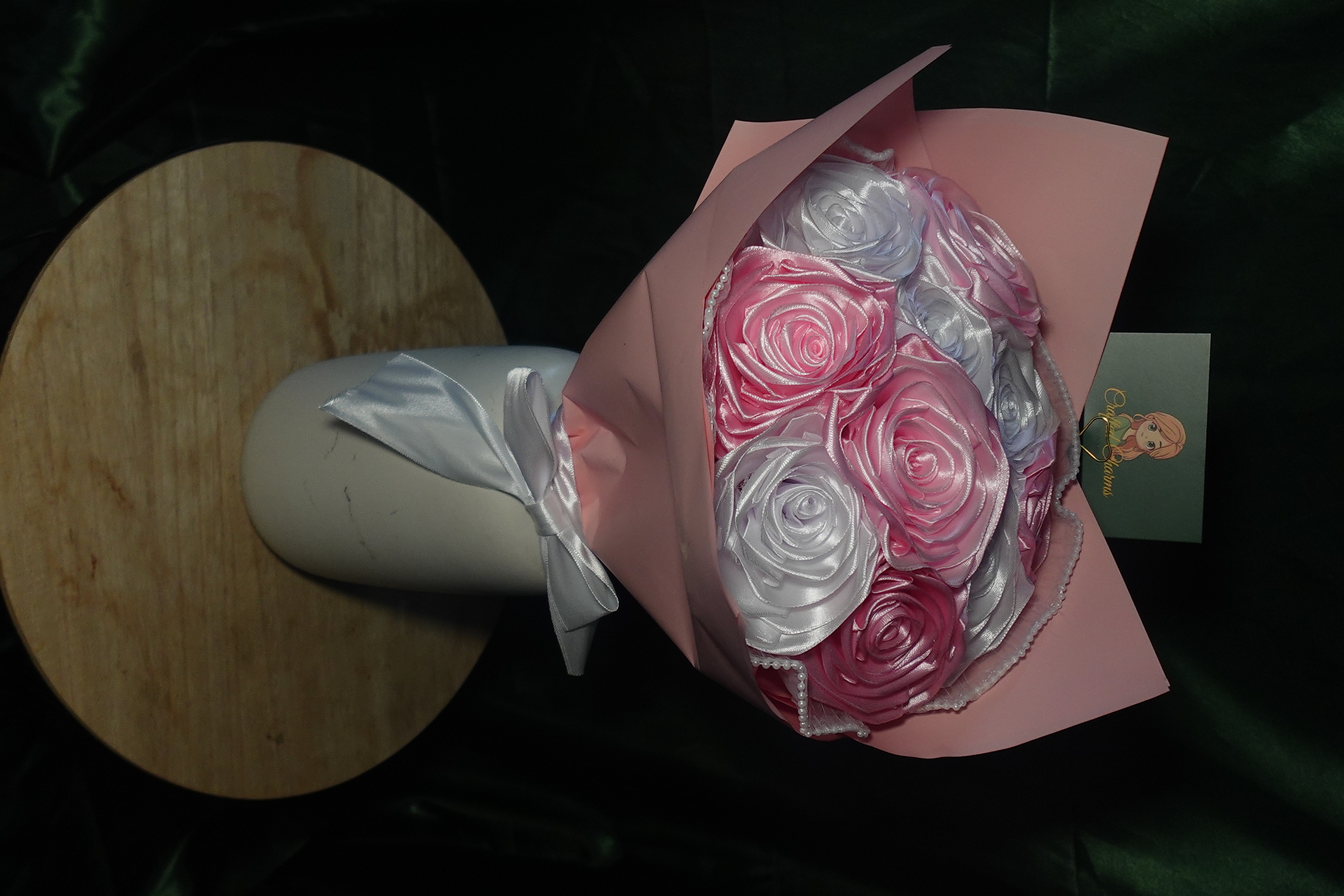 Pink Pearl Ribbon Bouquet
